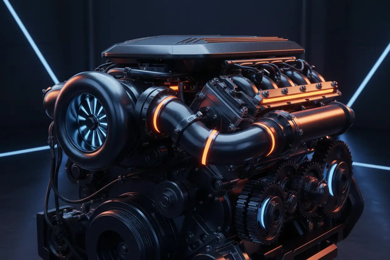 Engine and performance parts including engines, turbo systems and performance upgrades