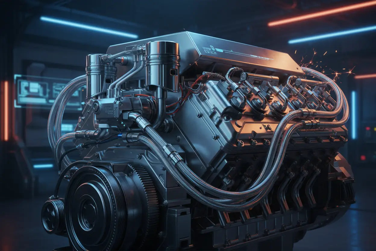 Hydraulic system components including pumps, hoses, cylinders and fluid control parts