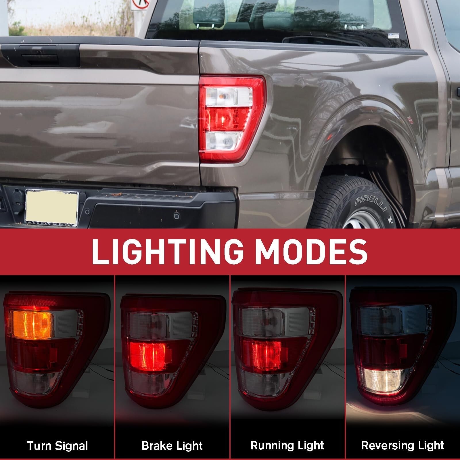 Halogen Tail Light Rear Lamp Assembly Compatible for Ford F150 F-150 XL 2021 ...