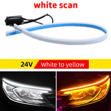2 Pcs 24V LED Truck Light,For 30Cm 45Cm 60Cm 70Cm Truck Headlight Decor Warning Lamp,Yellow Turn Signal Bar,Truck Accessories