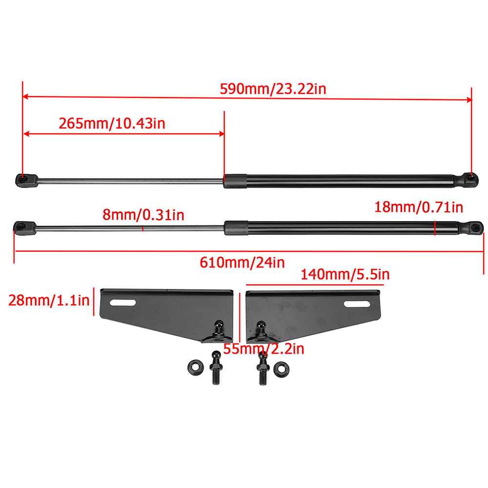 2x Front Hood Bonnet Shock Up Lifter Gas Strut Suitable For Isuzu D-Max Dmax 2020-2022-3