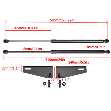 2x Front Hood Bonnet Shock Up Lifter Gas Strut Suitable For Isuzu D-Max Dmax 2020-2022-3
