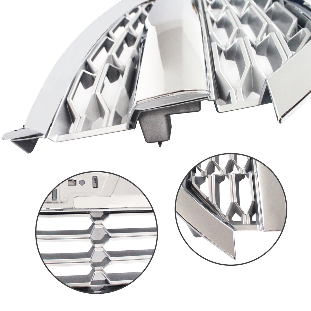 Front Bumper Upper Grille Chrome for 2016 2017 2018 2019 Chevy Silverado 1500