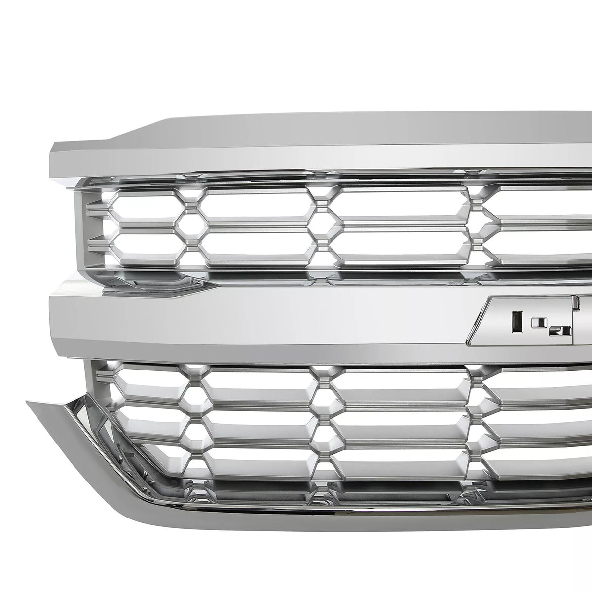 Front Bumper Upper Grille Chrome for 2016 2017 2018 2019 Chevy Silverado 1500