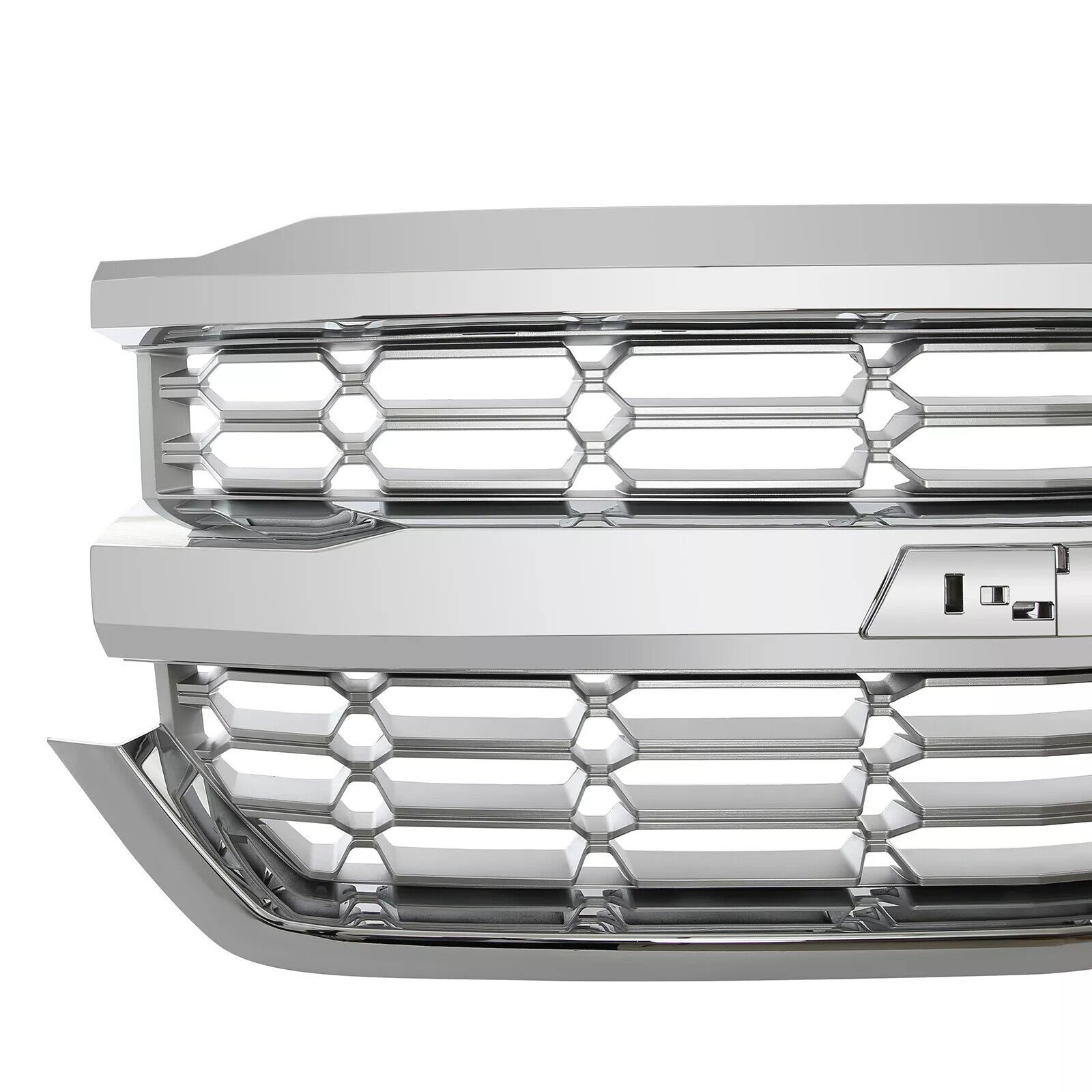Front Bumper Upper Grille Chrome for 2016 2017 2018 2019 Chevy Silverado 1500