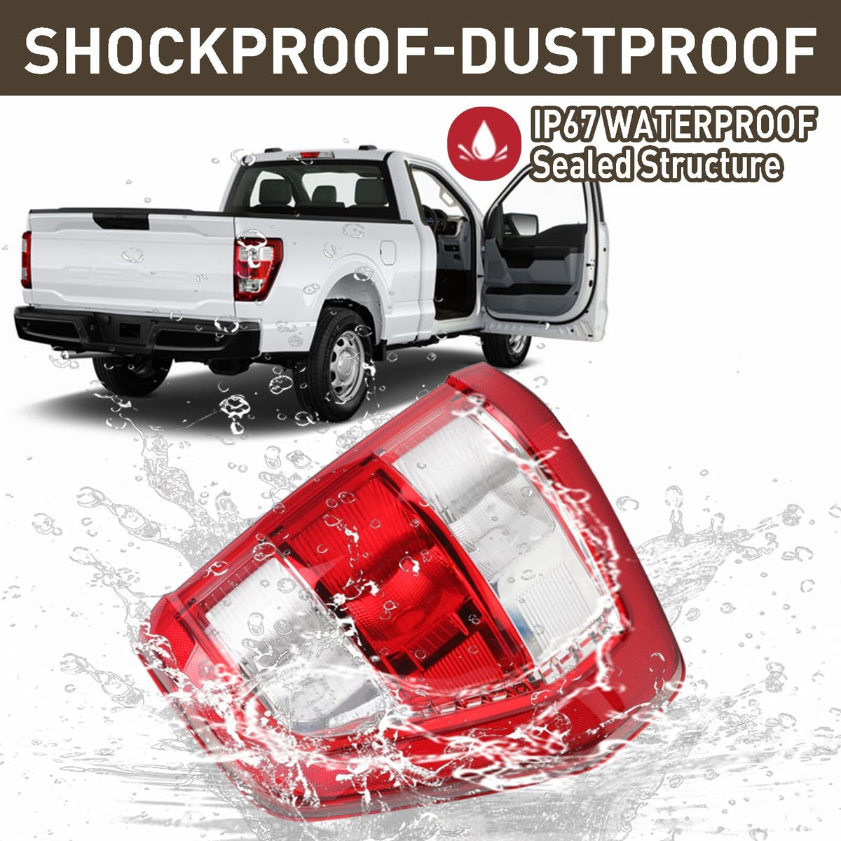 Halogen Tail Light Rear Lamp Assembly Compatible for Ford F150 F-150 XL 2021 ...