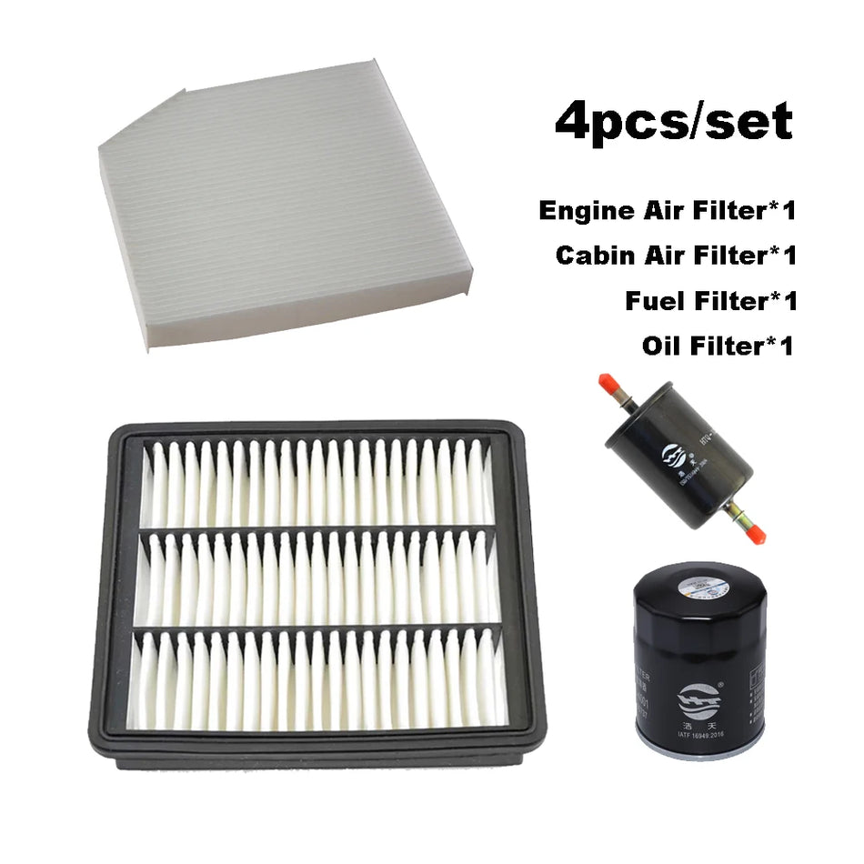 4pcs Filter Set For Great Wall Hover H2 1.5T 2014-2021 2016 2017 2018 Haval Engine Oil Fuel Cabin Air Filter Accessories