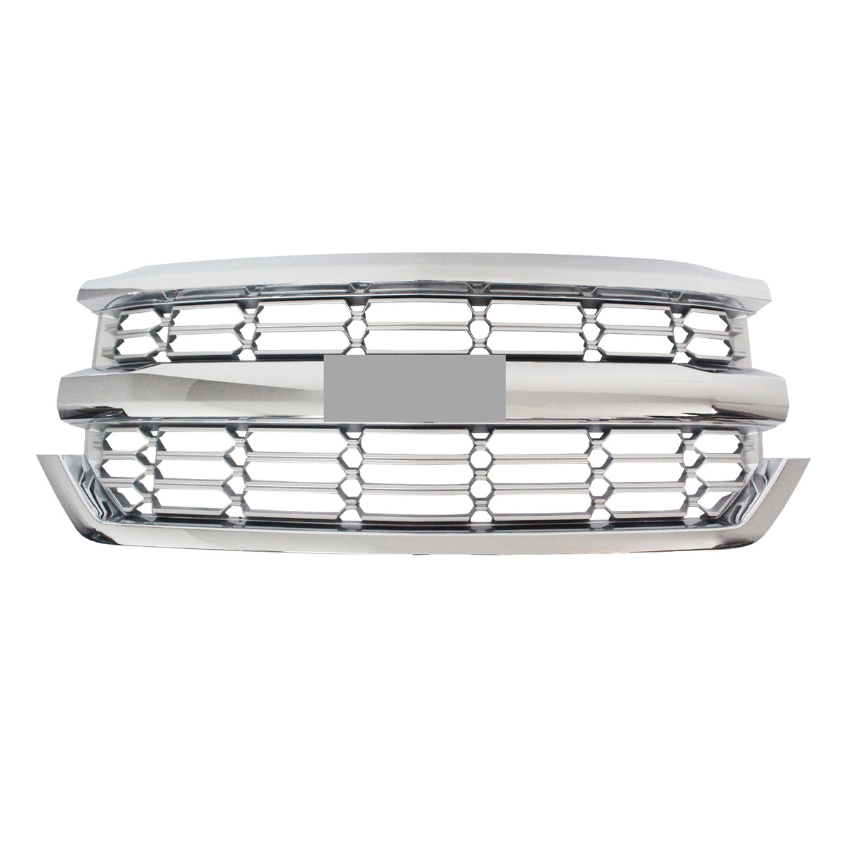 Front Bumper Upper Grille Chrome for 2016 2017 2018 2019 Chevy Silverado 1500