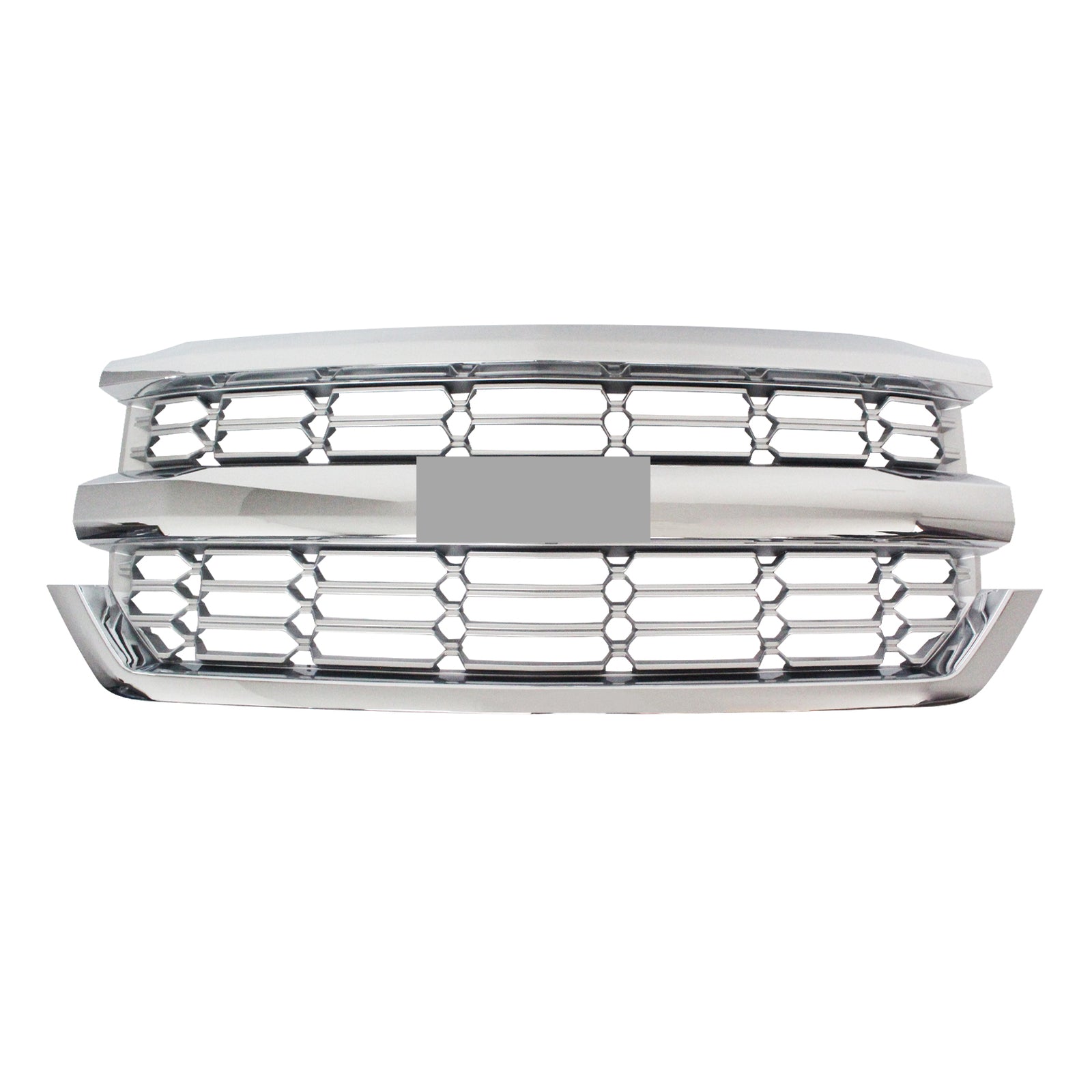 Front Bumper Upper Grille Chrome for 2016 2017 2018 2019 Chevy Silverado 1500