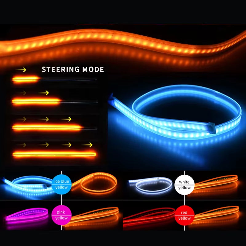 2 Pcs 24V LED Truck Light,For 30Cm 45Cm 60Cm 70Cm Truck Headlight Decor Warning Lamp,Yellow Turn Signal Bar,Truck Accessories