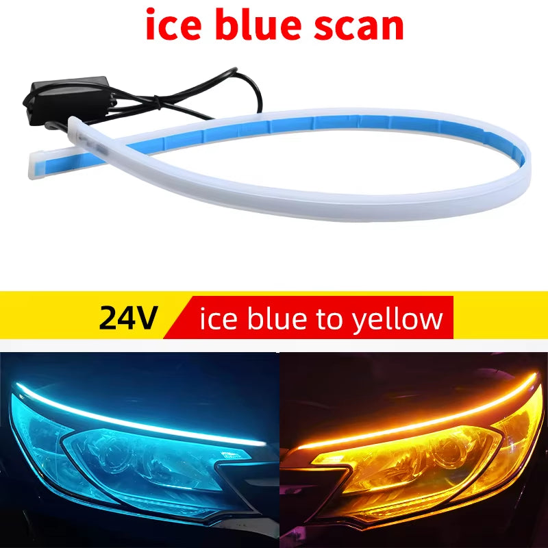 2 Pcs 24V LED Truck Light,For 30Cm 45Cm 60Cm 70Cm Truck Headlight Decor Warning Lamp,Yellow Turn Signal Bar,Truck Accessories